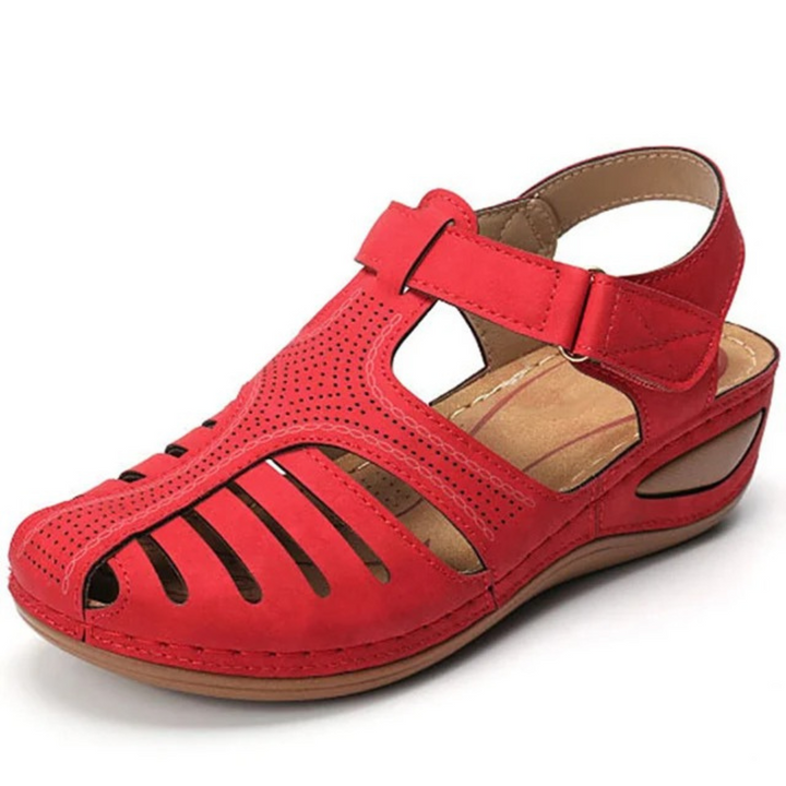 Römersandalen Damen - Bequeme Sommerschuhe mit Riemen-35-Rot-Luzern Mode