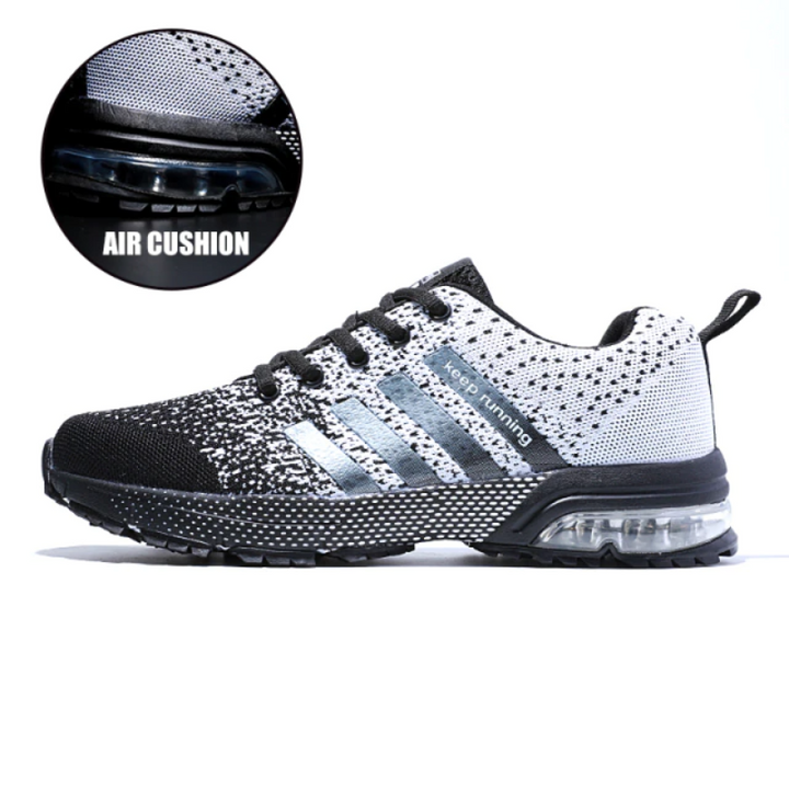 Herren Laufschuhe mit Luftpolstersohle für Komfort-Weiß-38-Luzern Mode
