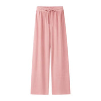 Leinenhose Damen Sommer | Luftig | Weit | Leicht | Alltag | Strand | Büro-Rosa-L-Luzern Mode
