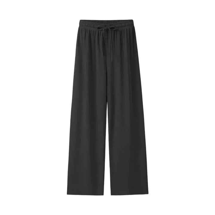 Leinenhose Damen Sommer | Luftig | Weit | Leicht | Alltag | Strand | Büro-Schwarz-L-Luzern Mode