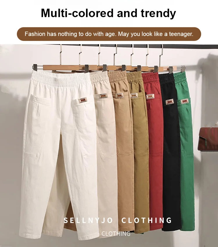 Leichte Sommerhose Damen | Baumwolle | Elastischer Bund | Luftig | Bequem & stylisch-Luzern Mode