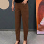 Leichte Sommerhose Damen | Baumwolle | Elastischer Bund | Luftig | Bequem & stylisch-Kaffeebraun-M-Luzern Mode