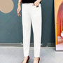 Leichte Sommerhose Damen | Baumwolle | Elastischer Bund | Luftig | Bequem & stylisch-Weiß-M-Luzern Mode