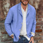 Sommerjacke Herren | Leinen Baumwolle | Leicht & atmungsaktiv | Casual Look-Blau-S-Luzern Mode