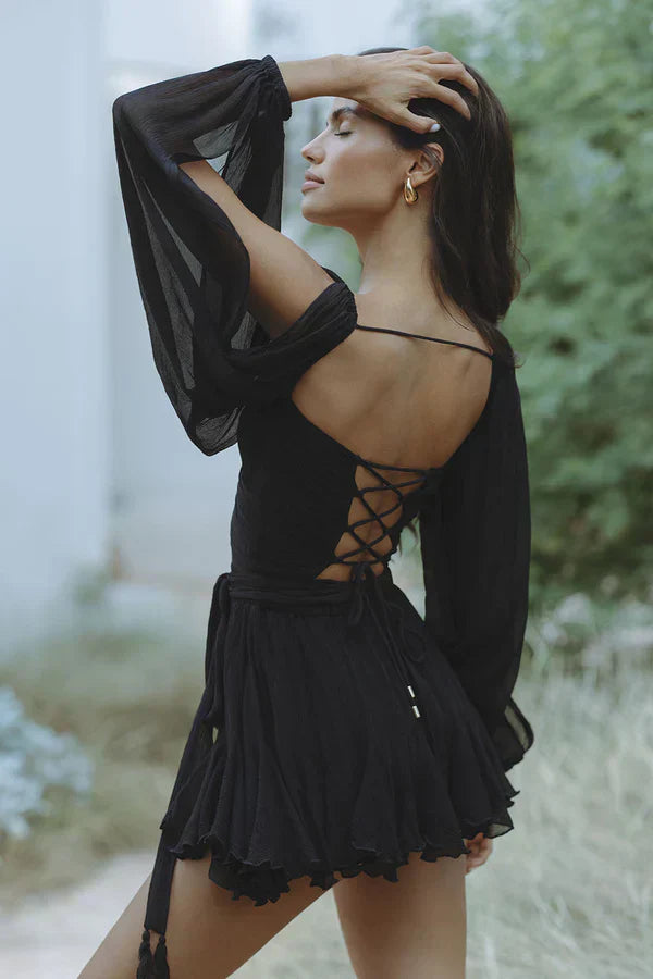 Leichte Sommerkleid mit eingebautem Höschen – Nola