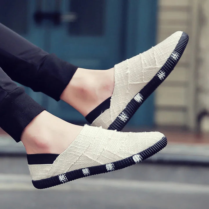 Espadrilles Herren | Canvas Obermaterial | Hennepzool | leicht | atmungsaktiv | beige-Luzern Mode