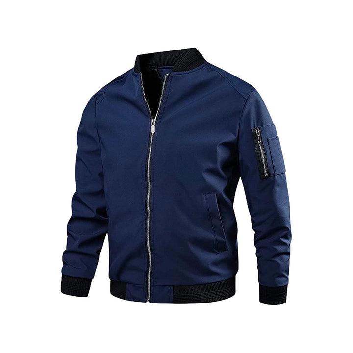 Bomberjacke Herren | Slim Fit | Leicht & modern | Freizeitjacke mit Reißverschluss-Dunkelblau-M-Luzern Mode
