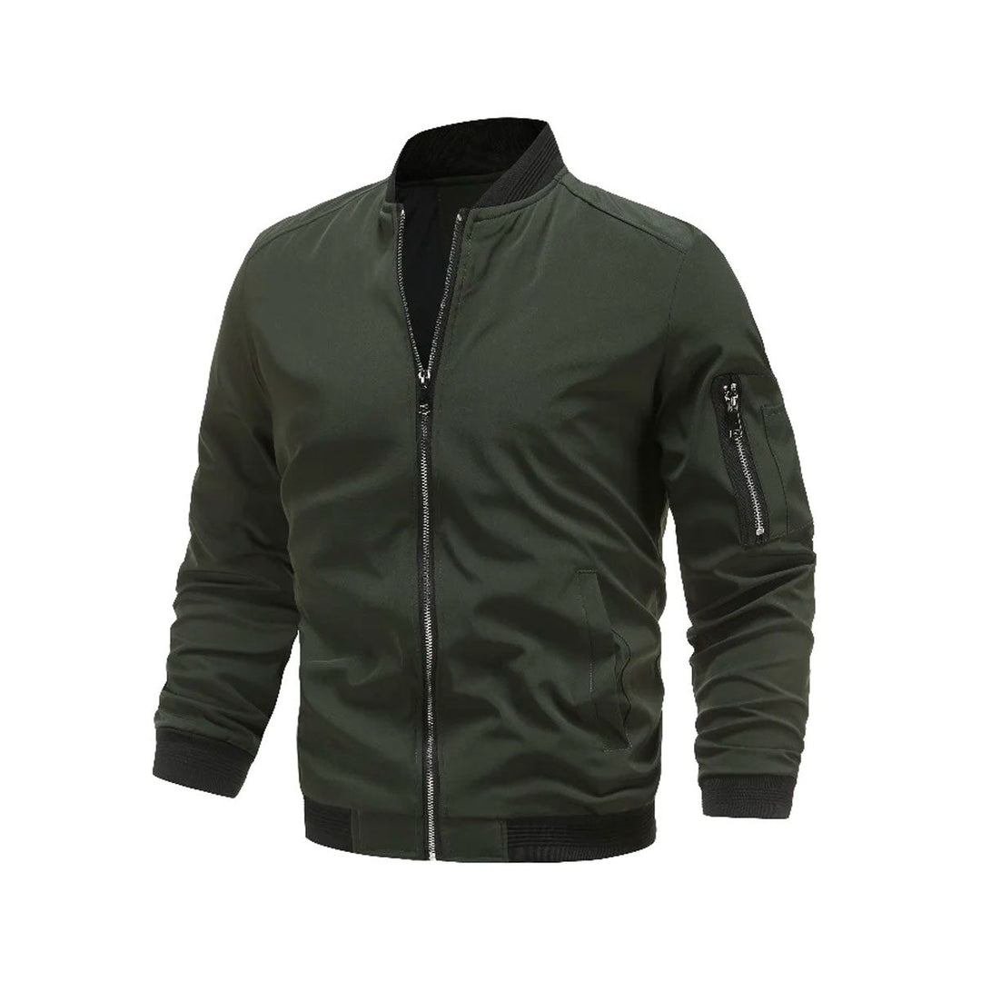 Bomberjacke Herren | Slim Fit | Leicht & modern | Freizeitjacke mit Reißverschluss-Grün-M-Luzern Mode