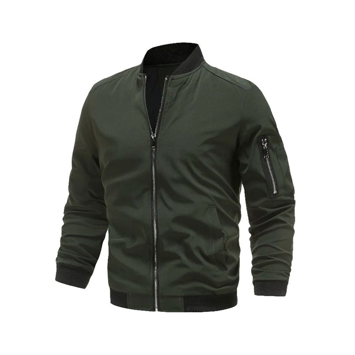 Bomberjacke Herren | Slim Fit | Leicht & modern | Freizeitjacke mit Reißverschluss-Grün-M-Luzern Mode