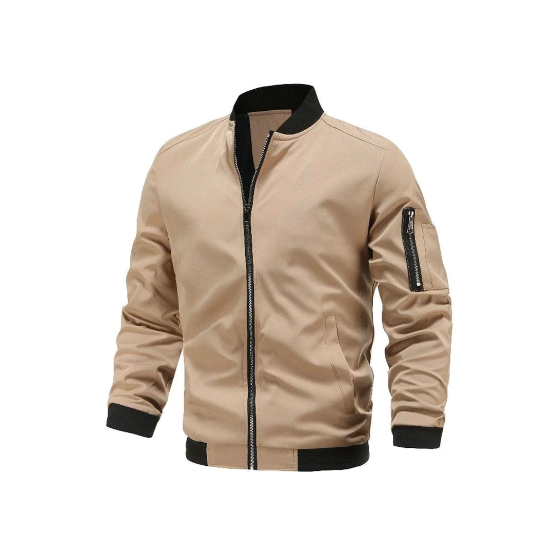 Bomberjacke Herren | Slim Fit | Leicht & modern | Freizeitjacke mit Reißverschluss-Khaki-M-Luzern Mode