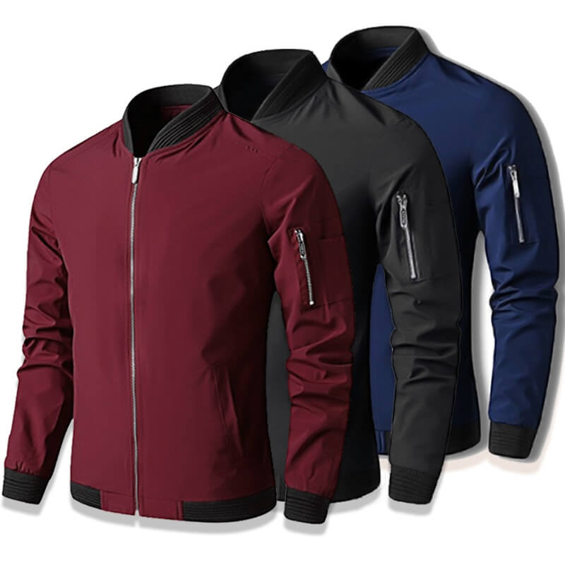 Bomberjacke Herren | Slim Fit | Leicht & modern | Freizeitjacke mit Reißverschluss-Luzern Mode