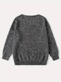 Damen Strickpullover V-Ausschnitt mit Pailletten-Details-Luzern Mode