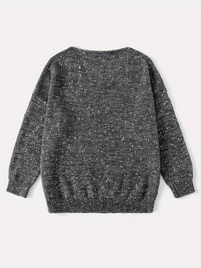 Damen Strickpullover V-Ausschnitt mit Pailletten-Details-Luzern Mode