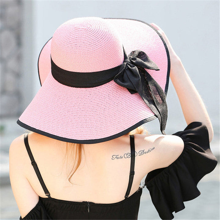 Damen Sonnenhut Sommer | Breite Krempe | Leicht & Luftig | Stylisches Accessoire-Rosa-Luzern Mode