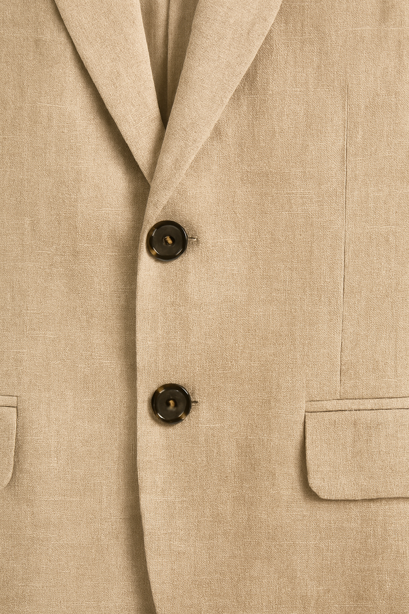 Einfarbiges Herrenanzug | Leinen | Slim Fit | 2-teilig | Knopf | Hose | Blazer-Luzern Mode