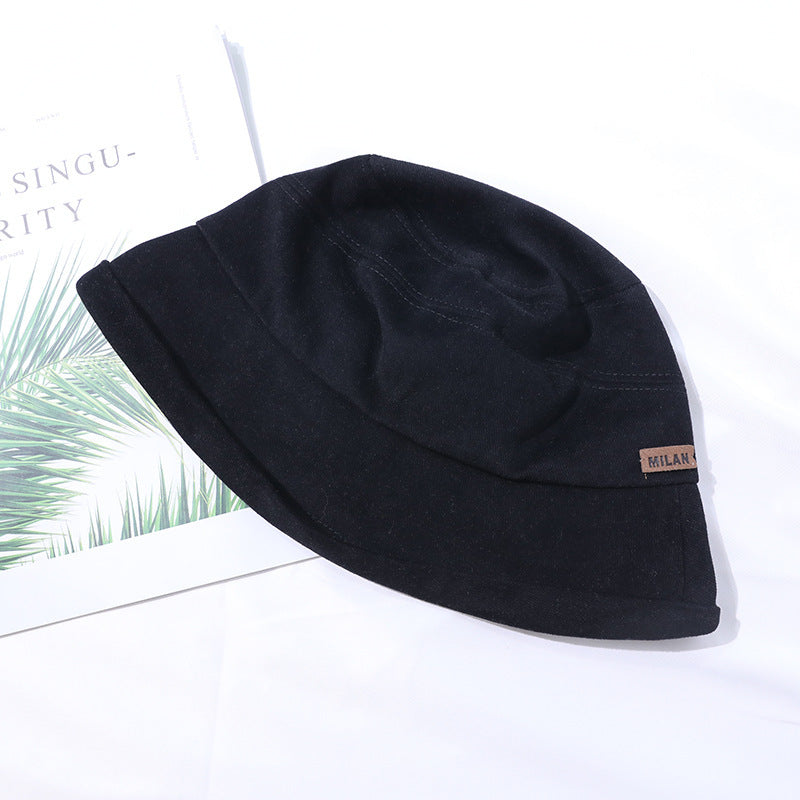 Sommerhut Damen leicht | Bucket Hat mit Nahtdesign | Schlichter Sonnenhut Style-Schwarz-Luzern Mode