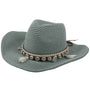 Sommerhut Damen | Mit Muscheln & Quasten | Leicht & Boho | Für Strand & Freizeit-Grün-Luzern Mode