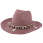 Sommerhut Damen | Mit Muscheln & Quasten | Leicht & Boho | Für Strand & Freizeit-Lila-Luzern Mode