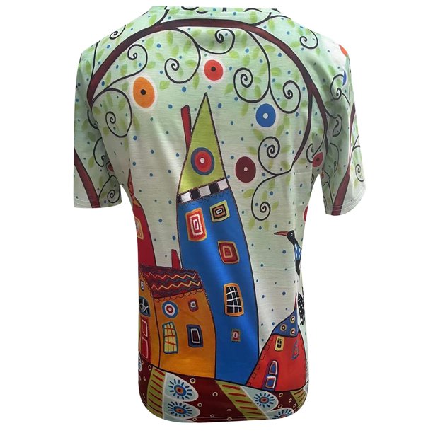 T-Shirt Damen Sommer | Leicht atmungsaktiv | Figurfreundlich | Streetwear Print-Luzern Mode