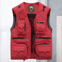 Herren Outdoor-Weste | Ärmellos | Leicht | Funktiondesign | Taschen-Rot-S-Luzern Mode