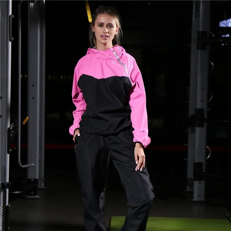 Unisex Trainingsanzug | Schweißfördernd | Sommer Fitness | Atmungsaktiv leicht-Damen Rosa-S-Luzern Mode