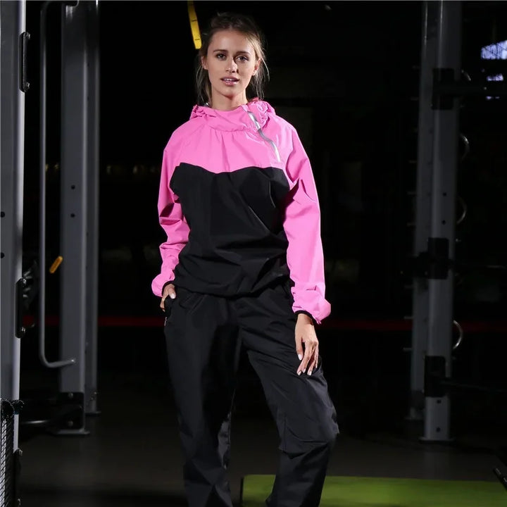 Unisex Trainingsanzug | Schweißfördernd | Sommer Fitness | Atmungsaktiv leicht-Damen Rosa-S-Luzern Mode