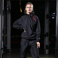Unisex Trainingsanzug | Schweißfördernd | Sommer Fitness | Atmungsaktiv leicht-Damen Schwarz-S-Luzern Mode