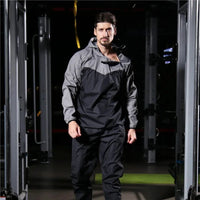 Unisex Trainingsanzug | Schweißfördernd | Sommer Fitness | Atmungsaktiv leicht-Herren Grau-S-Luzern Mode