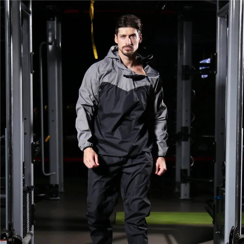 Unisex Trainingsanzug | Schweißfördernd | Sommer Fitness | Atmungsaktiv leicht-Herren Grau-S-Luzern Mode
