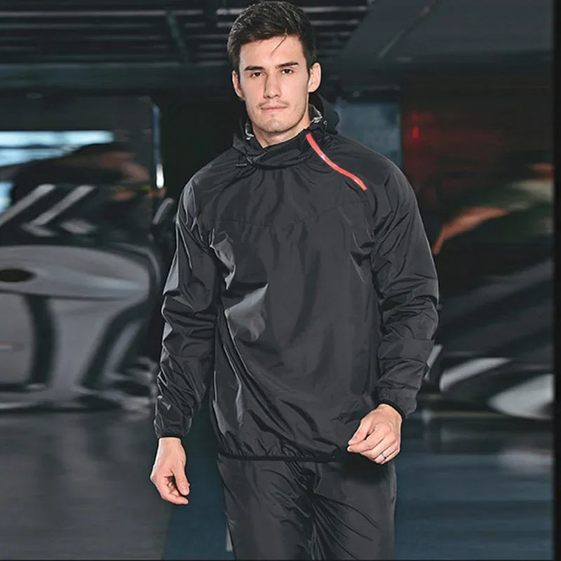 Unisex Trainingsanzug | Schweißfördernd | Sommer Fitness | Atmungsaktiv leicht-Herren Schwarz-S-Luzern Mode