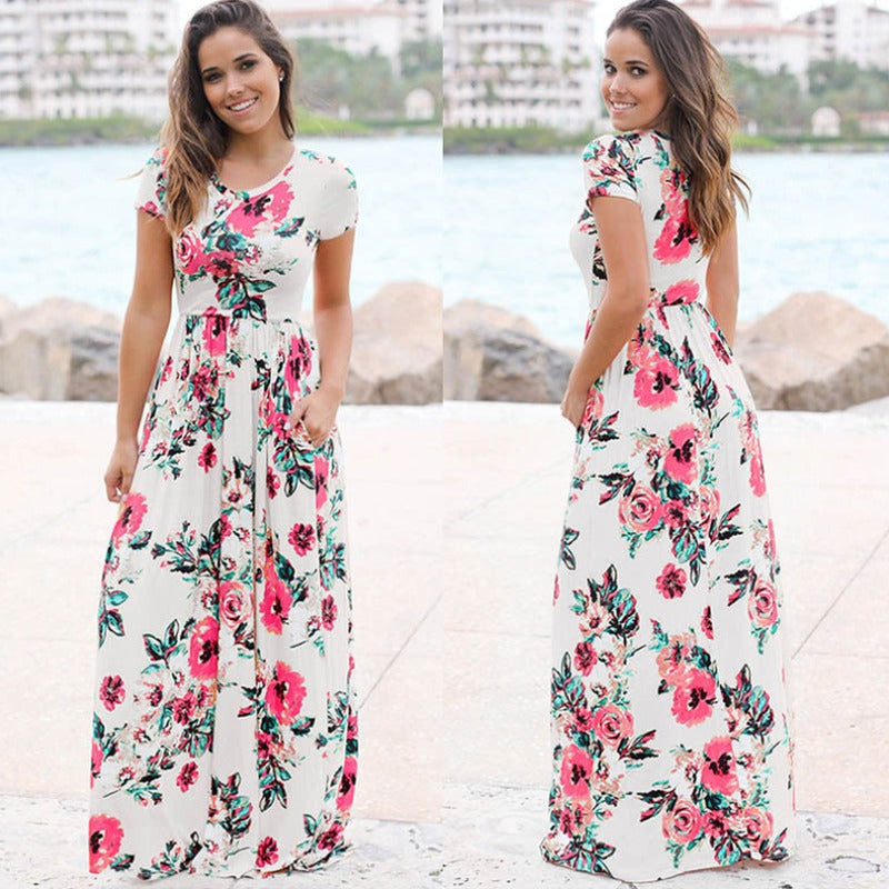 Sommerkleid Damen | Leicht & vielseitig | Knielang | Luftig | Für Alltag & Urlaub-Weiß-S-Luzern Mode