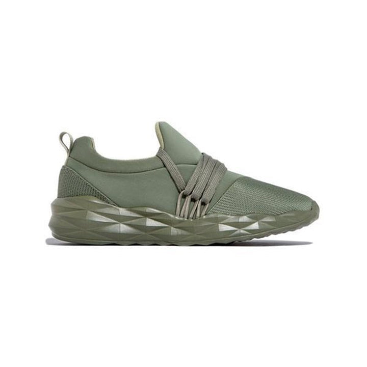Damen Sneaker | Leichtgewicht | Niedrig | Schnürsenkellos | Slip-On | Atmungsaktiv-Grün-35-Luzern Mode