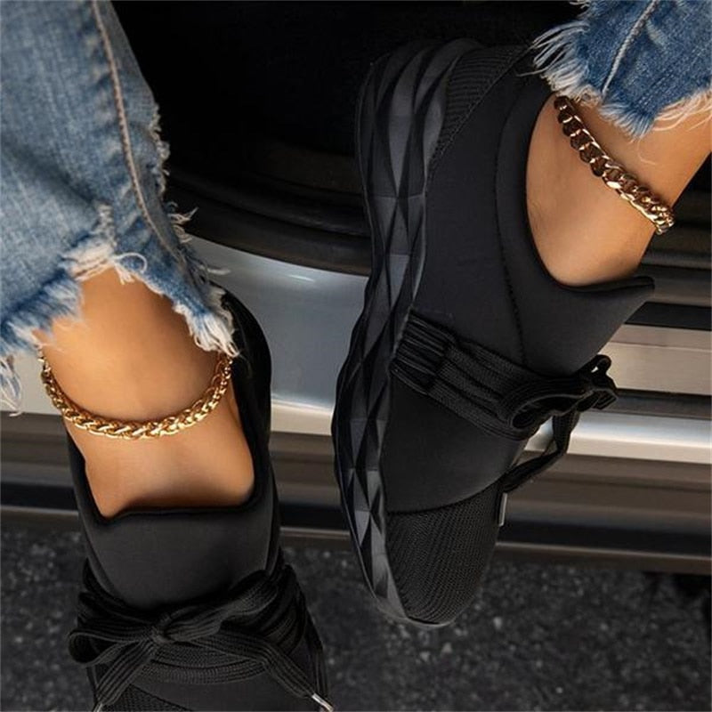 Damen Sneaker | Leichtgewicht | Niedrig | Schnürsenkellos | Slip-On | Atmungsaktiv-Luzern Mode