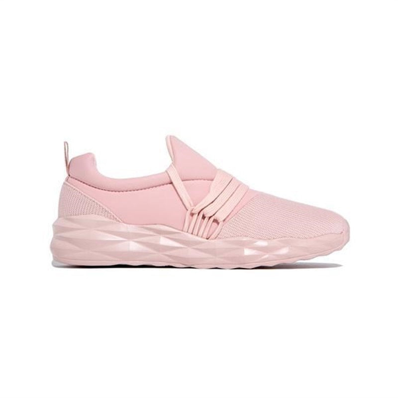 Damen Sneaker | Leichtgewicht | Niedrig | Schnürsenkellos | Slip-On | Atmungsaktiv-Rosa-35-Luzern Mode