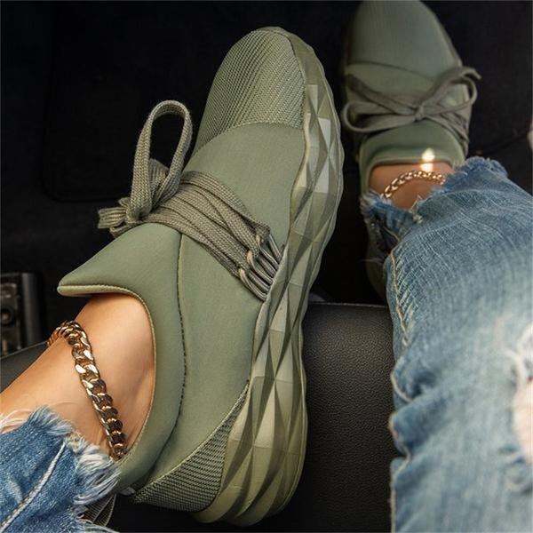 Damen Sneaker | Leichtgewicht | Niedrig | Schnürsenkellos | Slip-On | Atmungsaktiv-Luzern Mode