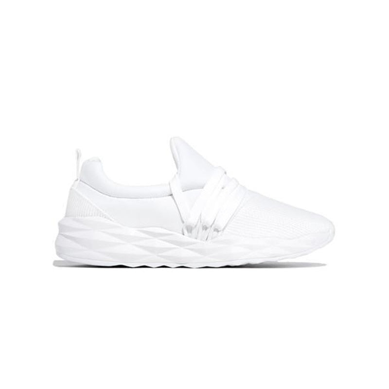 Damen Sneaker | Leichtgewicht | Niedrig | Schnürsenkellos | Slip-On | Atmungsaktiv-Weiß-35-Luzern Mode