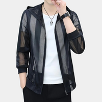 Herren Mesh Kapuzenjacke mit Reißverschluss und Stil-Luzern Mode