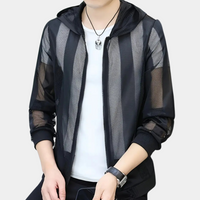 Herren Mesh Kapuzenjacke mit Reißverschluss und Stil-Luzern Mode