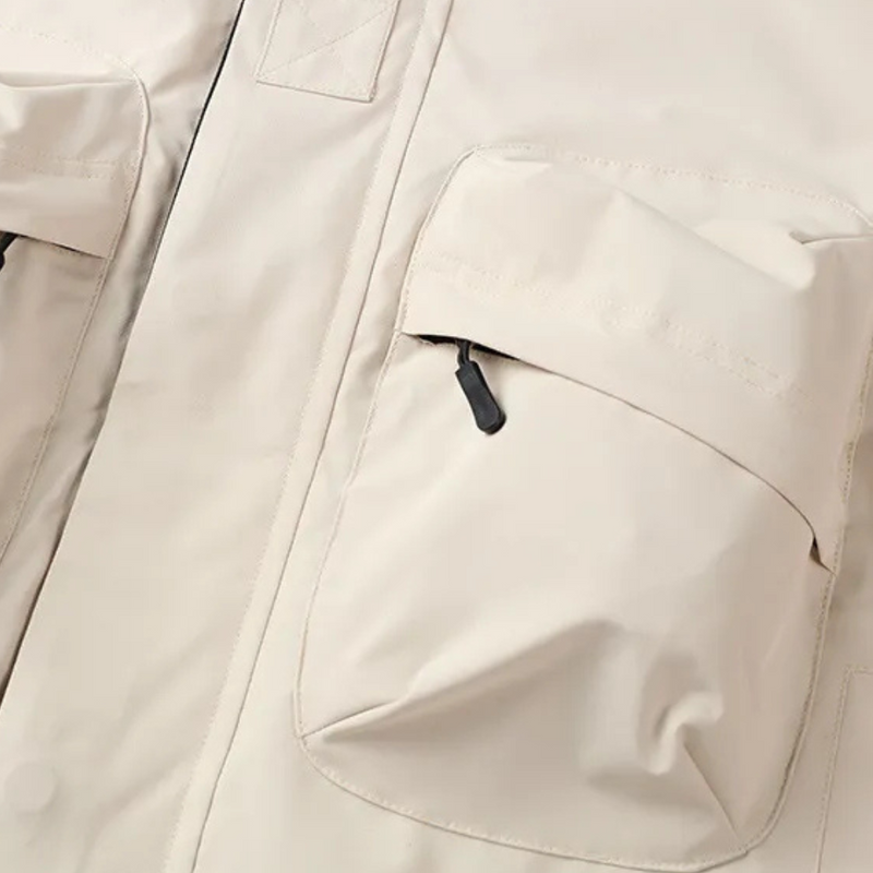 Herren Outdoorjacke mit großen Vordertaschen und Reißverschluss-Luzern Mode