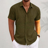 Leinen Herrenhemd mit Retro-Look – Vintaro