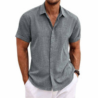 Leinen Herrenhemd mit Retro-Look – Vintaro