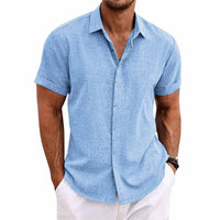 Leinen Herrenhemd mit Retro-Look – Vintaro