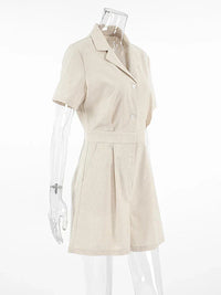 Leinen Sommer-Jumpsuit mit kurzen Ärmeln – Maelis