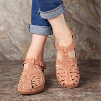 Damen Sandalen | Leder | Geschlossene Spitze | Orthopädisch | Schnallenverschluss-Luzern Mode
