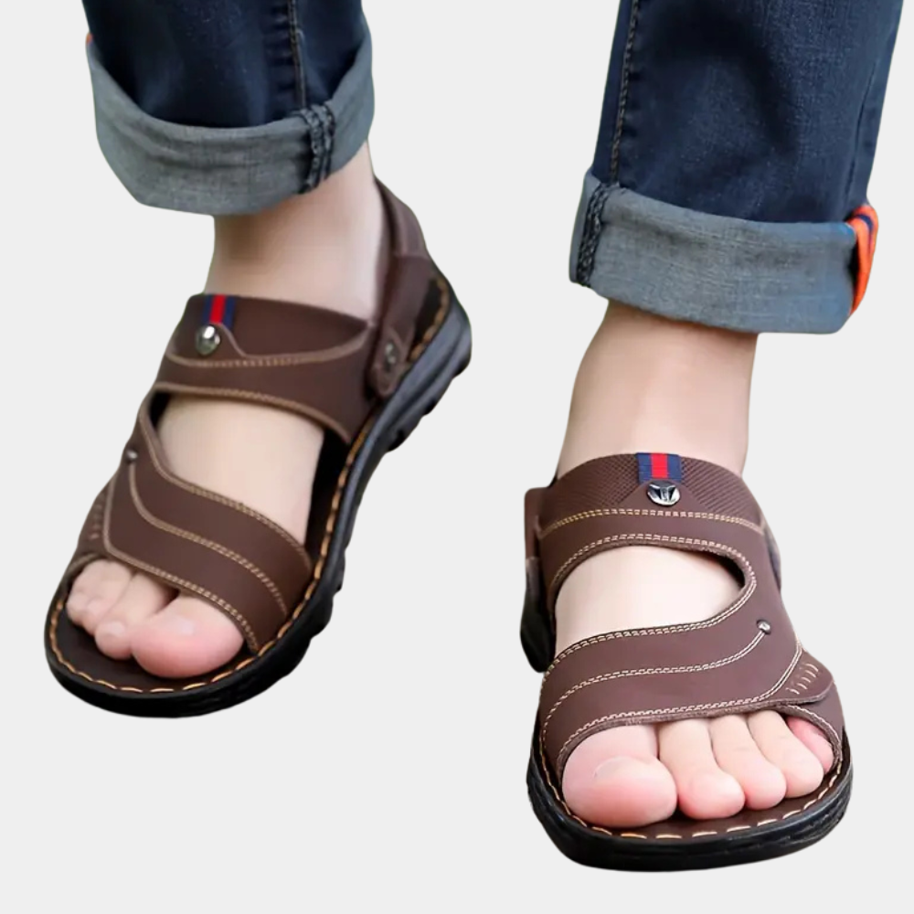 Herren Sandalen Leder Komfort Sommer Outdoor Schuhe-Luzern Mode