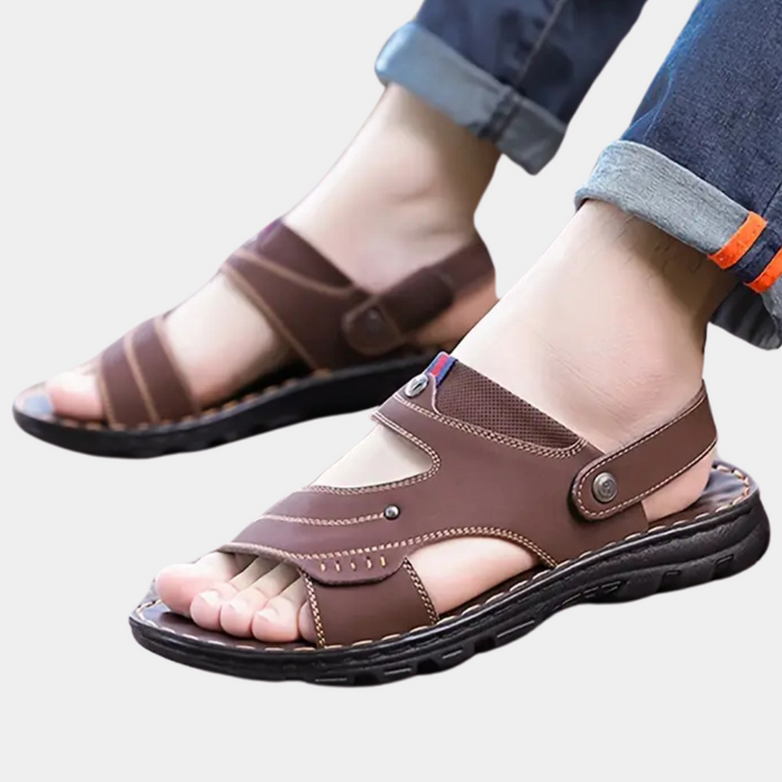 Herren Sandalen Leder Komfort Sommer Outdoor Schuhe-Luzern Mode