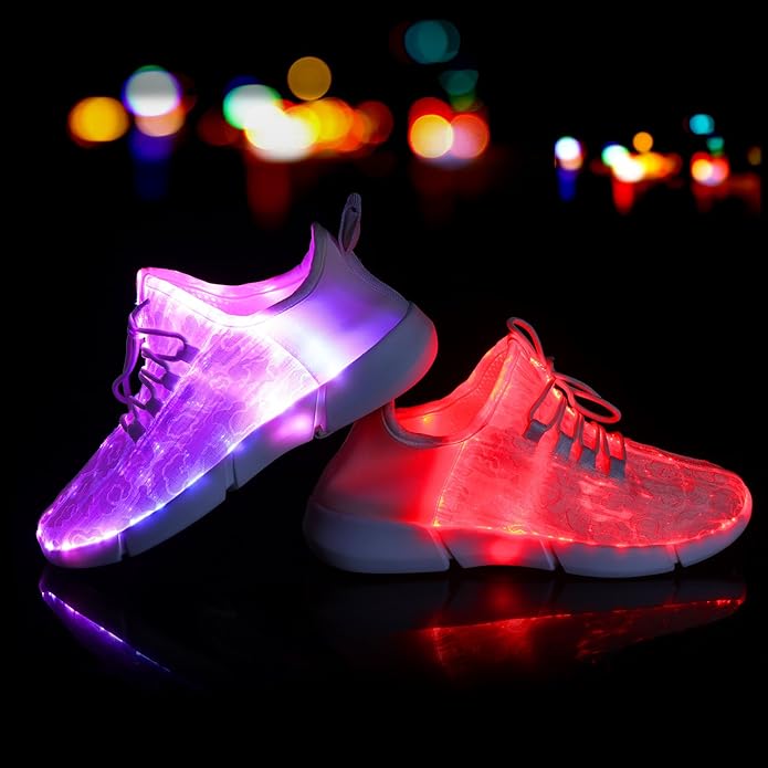 Faseroptik LED Schuhe mit USB-Aufladung und Komfort-Luzern Mode