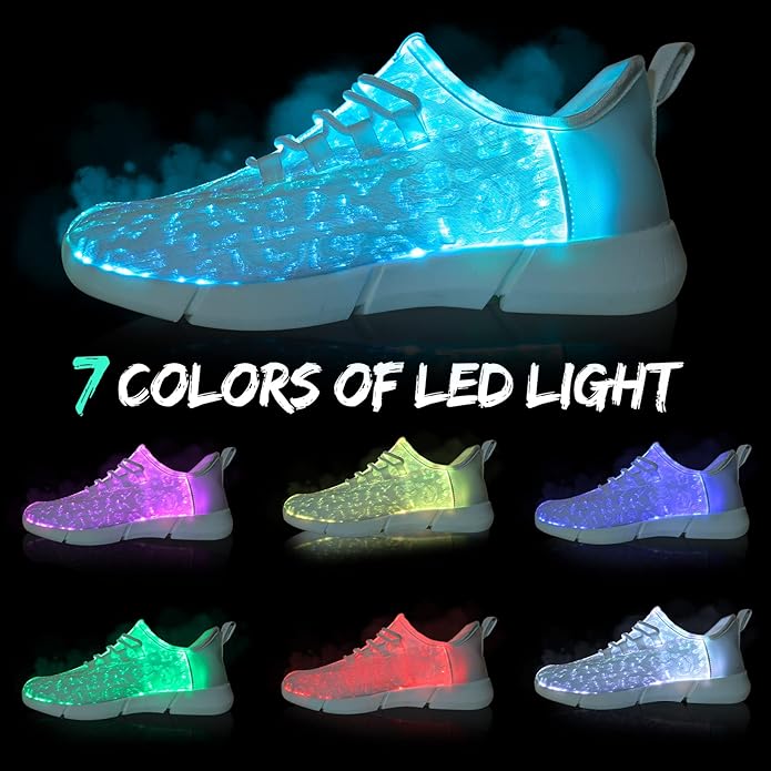 Faseroptik LED Schuhe mit USB-Aufladung und Komfort-38-Luzern Mode