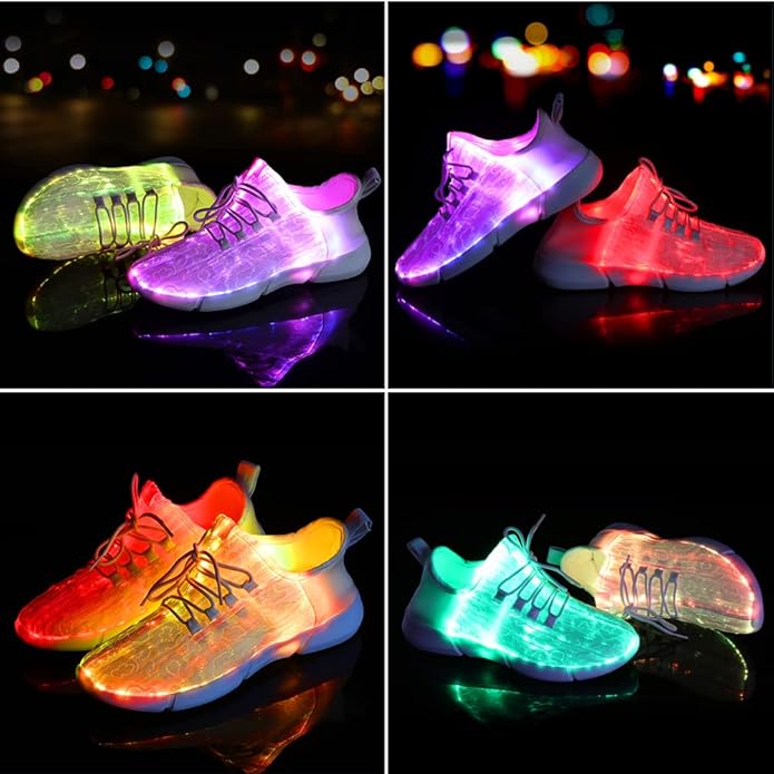 Faseroptik LED Schuhe mit USB-Aufladung und Komfort-Luzern Mode