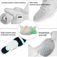 Faseroptik LED Schuhe mit USB-Aufladung und Komfort-Luzern Mode